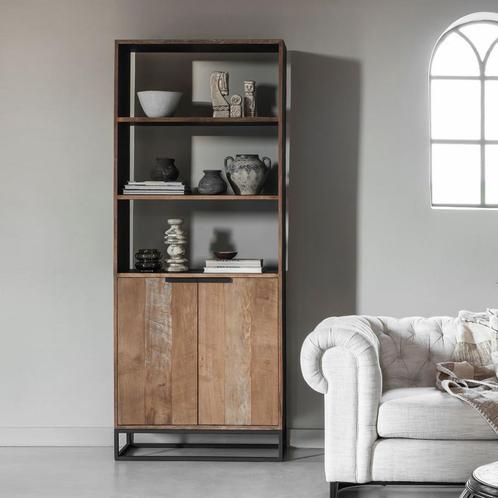 *WOONWINKEL* DTP Home Cosmo Teak Boekenkast Met Deuren, Huis en Inrichting, Kasten | Wandmeubels, Nieuw, Verzenden