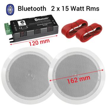 Bluetooth plafond luidspreker set wit 2x 16,5Cm 80Watt beschikbaar voor biedingen