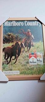 Marlboro  lijst met glas 35 cm bij 46 cm, Verzenden, Gebruikt
