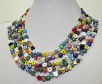 Lange halsband van Murano Gras: Levensbloem met vierkante, Antiek en Kunst, Antiek | Boeken en Bijbels