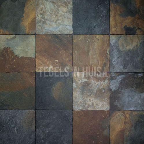 Flagstone multicolor 30x30 getrommeld  tegeloutlet, Doe-het-zelf en Verbouw, Tegels, Nieuw, Keramiek, Ophalen of Verzenden