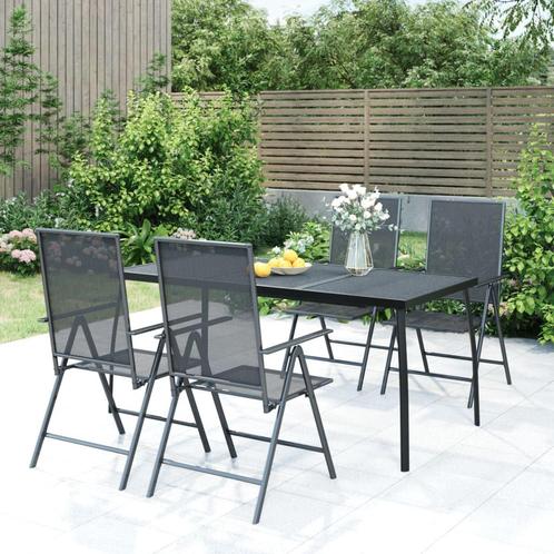 vidaXL Tuintafel 165x80x72 cm staalgaas antracietkleurig, Tuin en Terras, Tuintafels, Nieuw, Metaal, Verzenden
