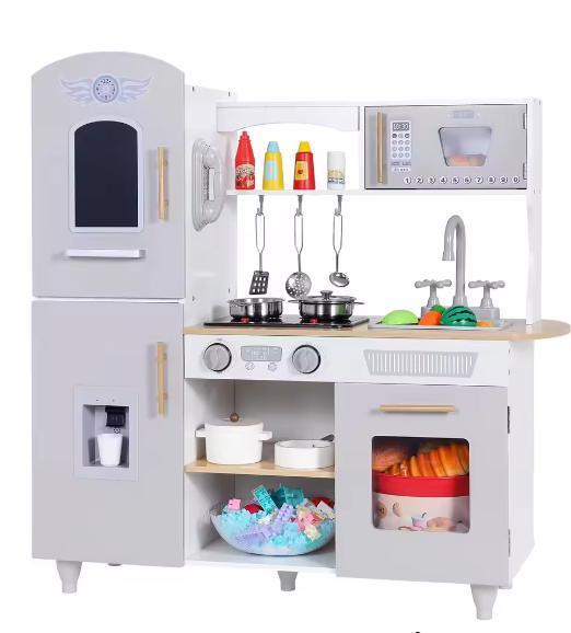 Peuterspeelkeuken Hout – Realistische Licht- en Geluidsfunct, Huis en Inrichting, Kasten | Overige, Nieuw, Verzenden