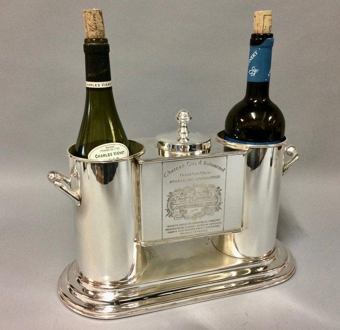 Wijnkoeler - Wijnkoeler voor twee flessen met een vak voor, Verzamelen, Wijnen