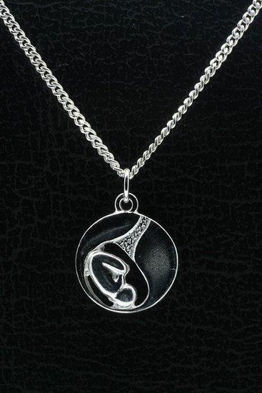 Zilveren Baby in buik 2 ketting hanger, Sieraden, Tassen en Uiterlijk, Kettinghangers, Verzenden