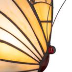 Tiffany vlinderlamp – Warm Crème & Amber Glas – H 24 cm, Verzenden, Nieuw