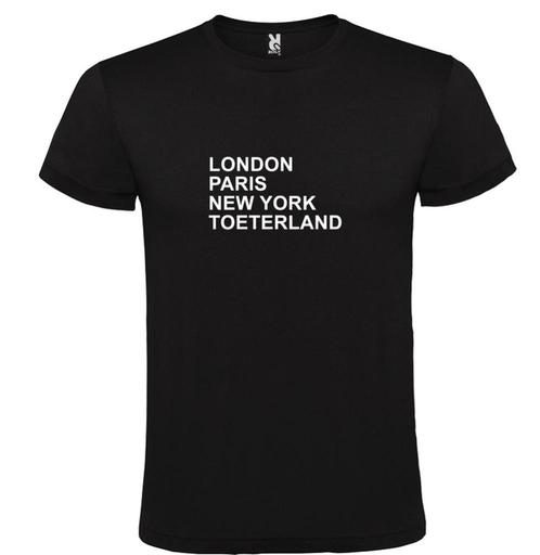 Toeterland op t-shirt als print met London, Paris, New York,, Kleding | Heren, T-shirts, Overige kleuren, Nieuw, Overige maten