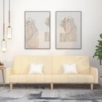 vidaXL Slaapbank 2-zits stof crèmekleurig, Verzenden, Nieuw, Tweepersoons, Stof