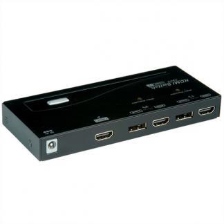 DisplayPort naar HDMI switch | Roline | 2-poorts (Full HD), Audio, Tv en Foto, Audiokabels en Televisiekabels, Nieuw, Verzenden