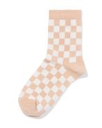 HEMA Damessokken ruiten zand 2+1 gratis, Kleding | Dames, Verzenden, Nieuw