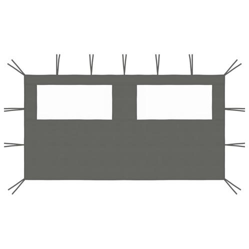 vidaXL Prieelzijwand met ramen 4x2 m antracietkleurig, Tuin en Terras, Partytenten, Nieuw, Verzenden