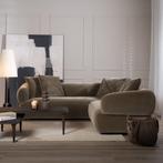 40% Korting: Hoekbank Palermo velvet bruin rechts, Huis en Inrichting, Ophalen, Zo goed als nieuw, Velvet chique, Modern