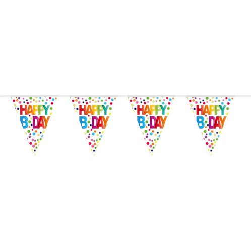 Verjaardag Slingers Happy Birthday Stippen 10m, Hobby en Vrije tijd, Feestartikelen, Nieuw, Verzenden