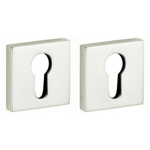 Set van twee PC-Plaatjes Bauhaus verdekt glans nikkel, Doe-het-zelf en Verbouw, Hang- en Sluitwerk, Nieuw, Ophalen of Verzenden
