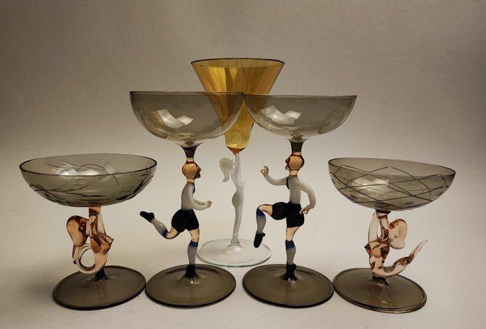 Bimini - Drinkset (5) - Lauscha - Glas-in-lood - Art Deco, Antiek en Kunst, Kunst | Designobjecten