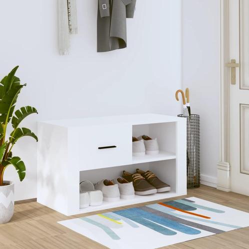 vidaXL Schoenenkast 80x35x45 cm bewerkt hout wit, Huis en Inrichting, Kasten | Schoenenrekken, Nieuw, Verzenden