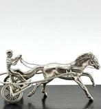 No reserve-Zeer grote en zware zilveren miniatuur Sulky met