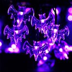 Halloween solar lichtsnoer vleermuis - met 50 paarse leds, Tuin en Terras, Buitenverlichting, Zonne-energie, Kunststof, Verzenden