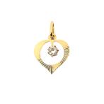 Gouden hanger van een hart met zirconia (zirconia stenen), Sieraden, Tassen en Uiterlijk, Bedels, Ophalen of Verzenden, Gebruikt