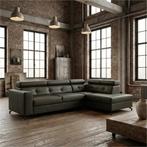 Leren hoekbank Nova - 2,5 zits + longchair, Huis en Inrichting, Banken | Bankstellen, 250 tot 300 cm, Bohemian, Industrieel, Modern, Scandinavisch