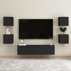 vidaXL 6-delige Tv-meubelset spaanplaat zwart, Nieuw, Verzenden