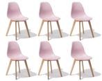 Eetkamerstoelen KITO - set van 6 eettafel stoelen - roze, Huis en Inrichting, Stoelen, Ophalen of Verzenden, Nieuw