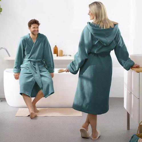 Tweedekans | Moodit Badjas Reese, Artic Blauw - XXL - Unisex, Huis en Inrichting, Badkamer | Badtextiel en Accessoires, Zo goed als nieuw