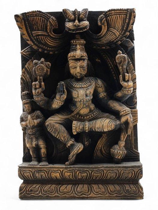 Indiaas houten reliëf met voorstelling van Vishnu -, Antiek en Kunst, Kunst | Niet-Westerse kunst