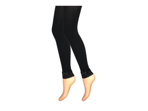 Dames panty/legging - 80 Denier - Zwart - Kant/Strik, Kleding | Dames, Leggings, Maillots en Panty's, Verzenden