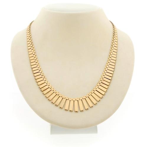 18 Krt. Gouden Cleopatra collier | 43 cm (schakelketting), Sieraden, Tassen en Uiterlijk, Kettingen, Overige kleuren, Gebruikt