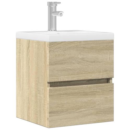 vidaXL Wastafelkast 41x38,5x45 cm spaanplaat sonoma, Huis en Inrichting, Badkamer | Badkamermeubels, Nieuw, Minder dan 100 cm