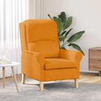 vidaXL Moderne Fauteuil Donkergeel Large Stof & Hout, Huis en Inrichting, Fauteuils, Verzenden, Nieuw