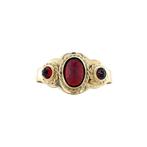 Gouden vintage ring met granaat 14 krt, Ophalen of Verzenden, Nieuw