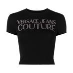 Versace Jeans Couture • zwart cropped t-shirt • XS, Nieuw, Versace, Maat 34 (XS) of kleiner, Zwart