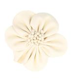 Haarspeld Duckklem Broche Bloem Leder Look 7,5cm Creme, Verzenden, Nieuw