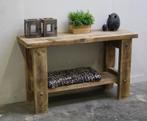 Houten sidetable, Huis en Inrichting, Tafels | Sidetables, Nieuw, Stoer, landelijk, eigentijds, Overige houtsoorten, Verzenden