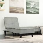 vidaXL Chaise longue fluweel lichtgrijs, Verzenden, Nieuw