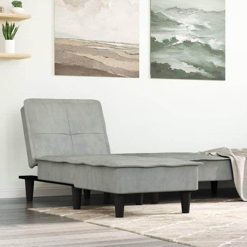 vidaXL Chaise longue fluweel lichtgrijs, Huis en Inrichting, Banken | Sofa's en Chaises Longues, Nieuw, Verzenden