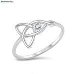 Zilveren keltische love knot ring moeder dochter rhodium, Verzenden, Nieuw, Zilver