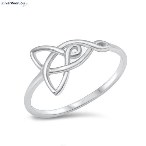 Zilveren keltische love knot ring moeder dochter rhodium, Sieraden, Tassen en Uiterlijk, Ringen, Nieuw, Verzenden