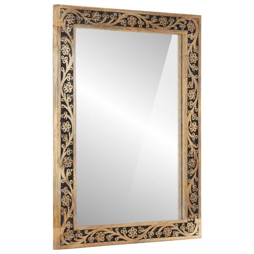 vidaXL Badkamerspiegel 50x70x2,5 cm massief mangohout en, Huis en Inrichting, Woonaccessoires | Spiegels, Nieuw, Verzenden