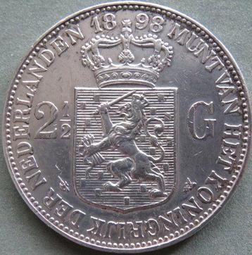 Nederland. Wilhelmina. 2 1/2 Gulden 1898 beschikbaar voor biedingen