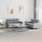 vidaXL 2-delige Loungeset met kussens stof lichtgrijs, Huis en Inrichting, Banken | Bankstellen, Verzenden, Nieuw, Vierpersoons of meer
