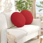 vidaXL Zitkussens 2 pcs Rood Ø50 x 19 cm Stof, Huis en Inrichting, Woonaccessoires | Kussens, Verzenden, Nieuw, Rood