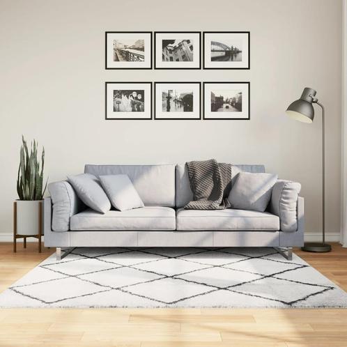 vidaXL Vloerkleed PAMPLONA shaggy hoogpolig 160x160 cm crème, Huis en Inrichting, Stoffering | Tapijten en Kleden, Nieuw, Verzenden