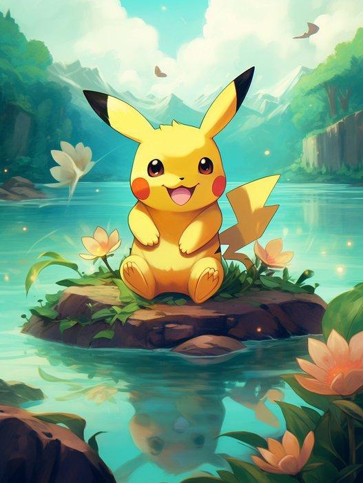 Shayer - Pikachu – Serenity Lake - XL - 60x80cm, Spelcomputers en Games, Spelcomputers | Overige Accessoires