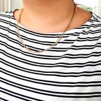 Bicolor gouden Figaro ketting; Heren | 53 cm, Sieraden, Tassen en Uiterlijk, Kettingen, Ophalen of Verzenden, Gebruikt, Overige kleuren