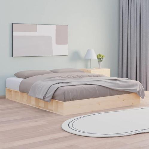 vidaXL Bedframe massief hout 120x200 cm, Huis en Inrichting, Slaapkamer | Bedden, 120 cm, 200 cm, Bruin, Twijfelaar, Nieuw, Hout