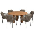 Corsica Jura dining tuinset 7 delig 160 cm rond H75 cm teak, Ophalen of Verzenden, Nieuw