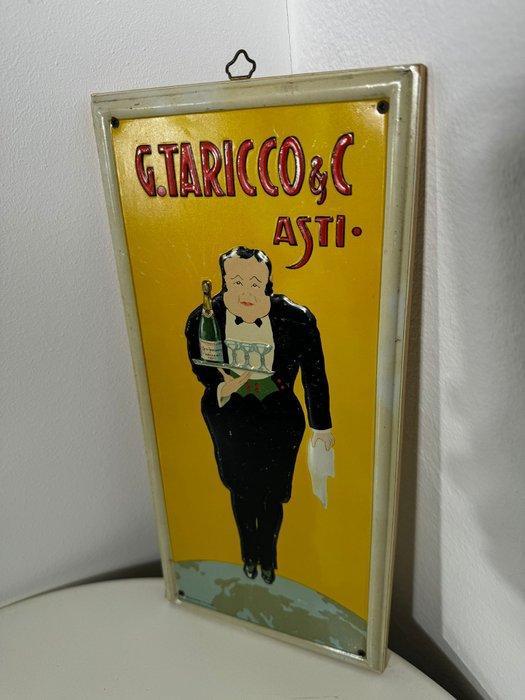 Metalgraf - Reclamebord E. TARICCO & C. ASTI. - Taricco -, Antiek en Kunst, Antiek | Wandborden en Tegels